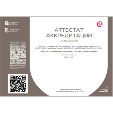 Аттестат аккредитации на право поверки СИ  